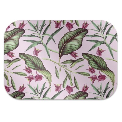 Alfombra silla ordenador Flores rosadas