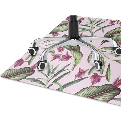 Alfombra silla ordenador Flores rosadas
