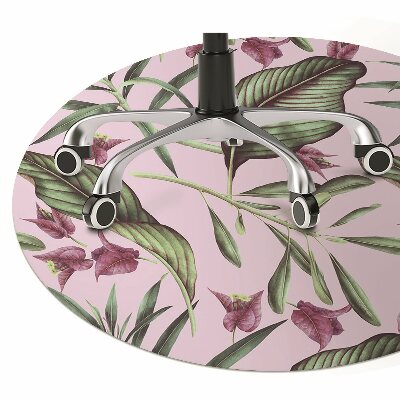 Alfombra silla ordenador Flores rosadas