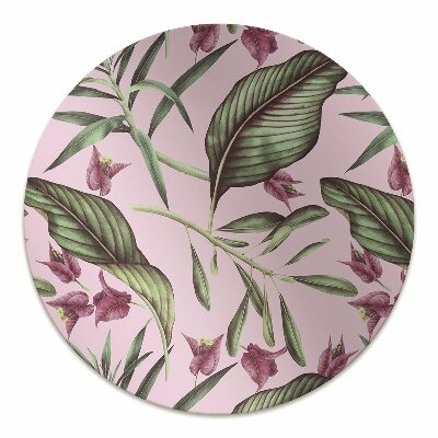 Alfombra silla ordenador Flores rosadas