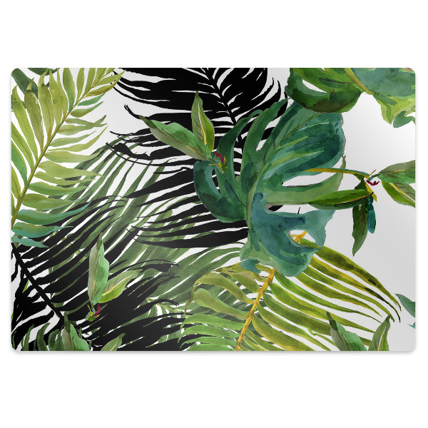 Alfombra para silla de escritorio Hojas tropicales
