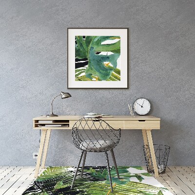 Alfombra para silla de escritorio Hojas tropicales