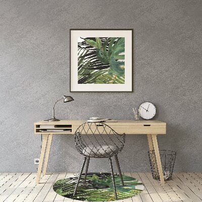 Alfombra para silla de escritorio Hojas tropicales