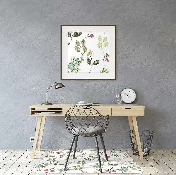 Alfombra para silla de escritorio Bayas y flores
