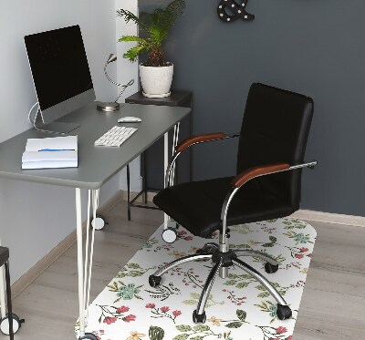 Alfombra para silla de escritorio Bayas y flores