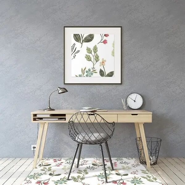 Alfombra para silla de escritorio Bayas y flores
