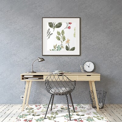 Alfombra para silla de escritorio Bayas y flores