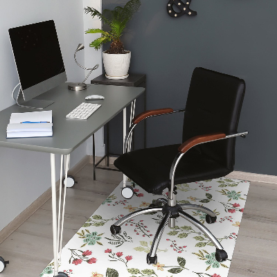 Alfombra para silla de escritorio Bayas y flores