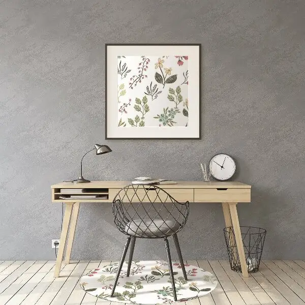 Alfombra para silla de escritorio Bayas y flores