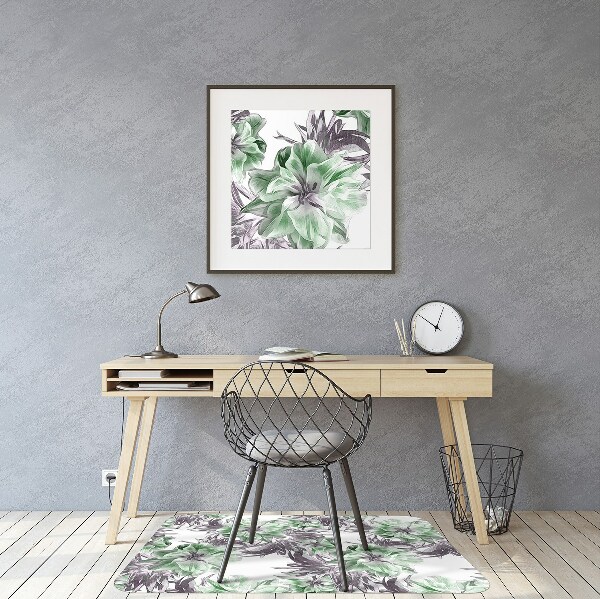 Alfombra para silla de escritorio Flores mágicas