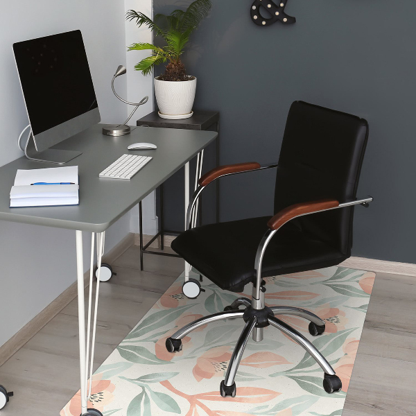 Alfombra para silla de escritorio Hojas