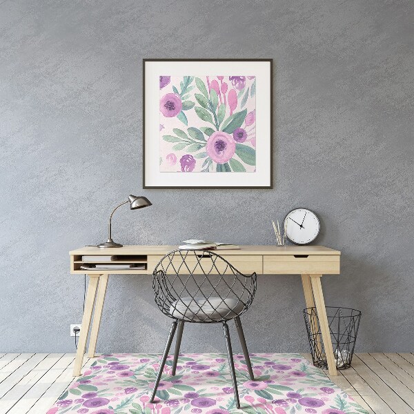 Alfombra silla ordenador Patrón floral
