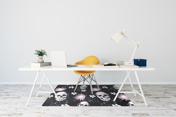 Alfombra silla ordenador Cráneos y hojas