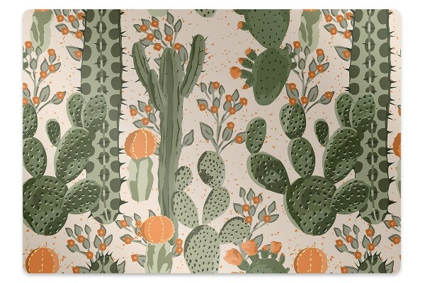 Alfombra silla ordenador Cactus naranja