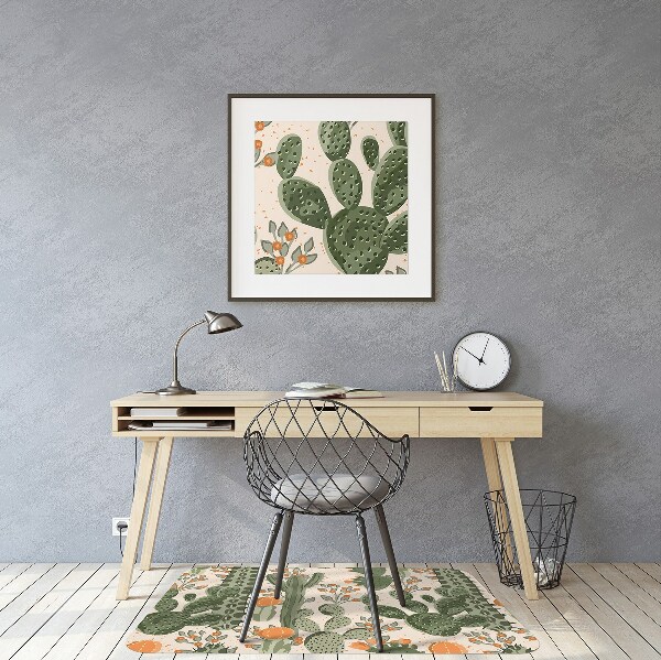 Alfombra silla ordenador Cactus naranja