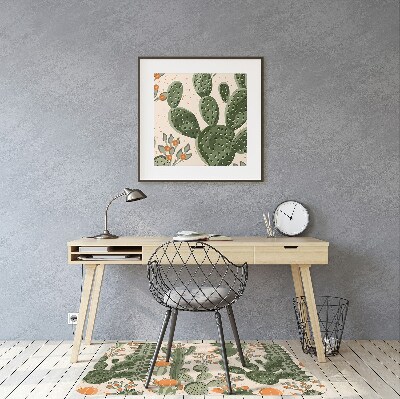 Alfombra silla ordenador Cactus naranja
