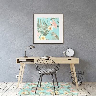 Alfombra para silla de escritorio Flores pastel