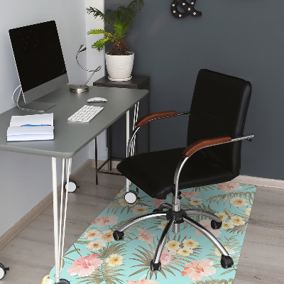 Alfombra para silla de escritorio Flores pastel