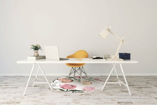 Alfombrilla para silla de escritorio Peonías
