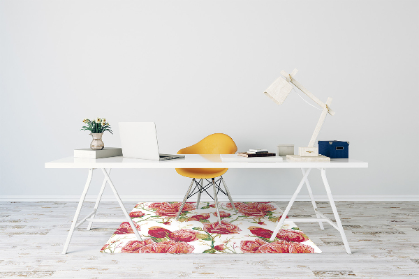 Alfombra silla ordenador Pájaros rojos