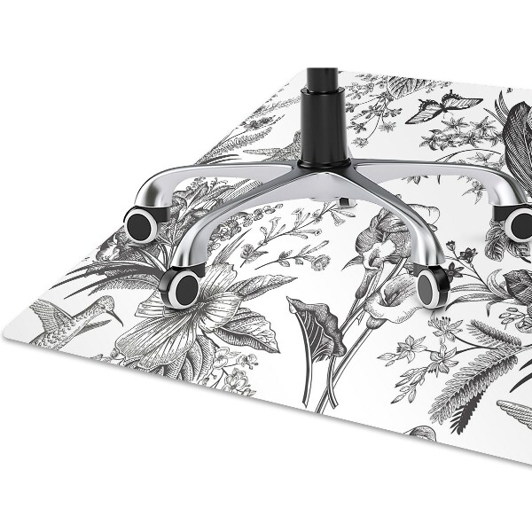 Alfombra silla ordenador Jardín blanco y negro