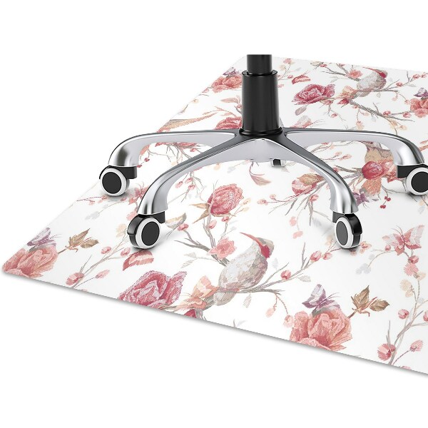 Alfombra para silla de escritorio Pájaros rojos