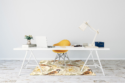 Alfombra para silla de escritorio Pájaros dorados