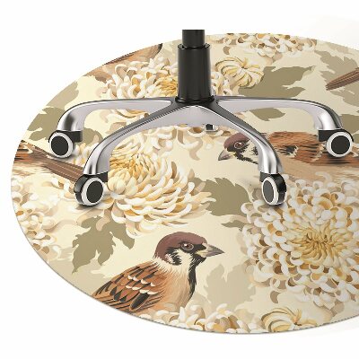 Alfombra para silla de escritorio Pájaros dorados