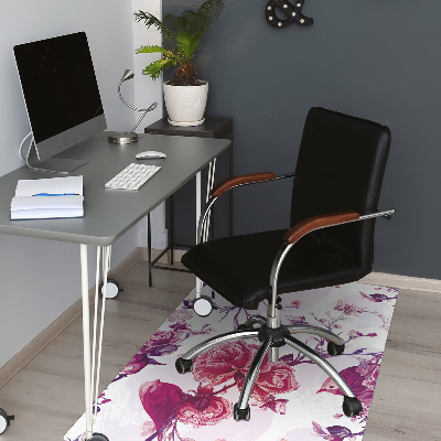 Alfombra para silla de escritorio Pájaros morados