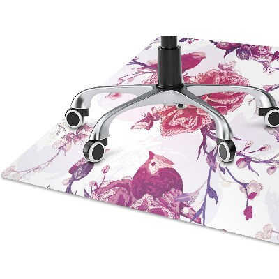 Alfombra para silla de escritorio Pájaros morados