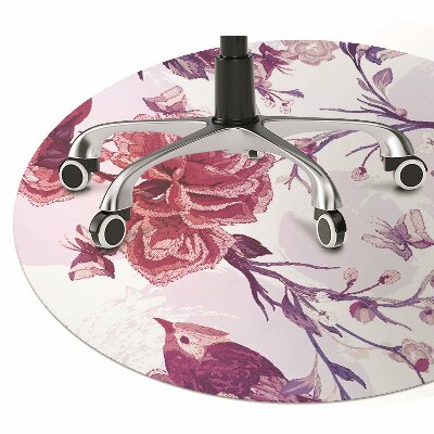 Alfombra para silla de escritorio Pájaros morados