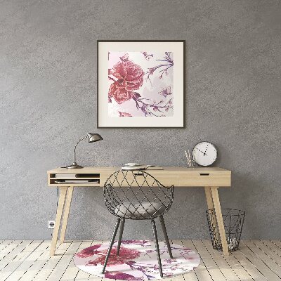 Alfombra para silla de escritorio Pájaros morados