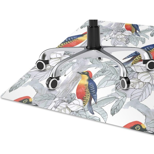 Alfombra para silla de escritorio Pájaros pintados