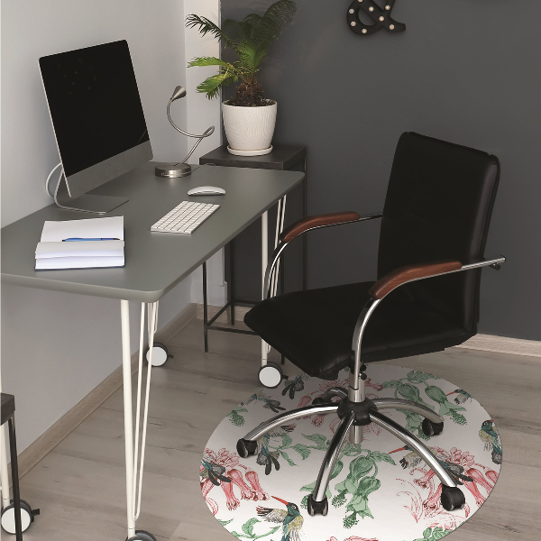 Alfombra para silla de escritorio Hierbas y pájaros