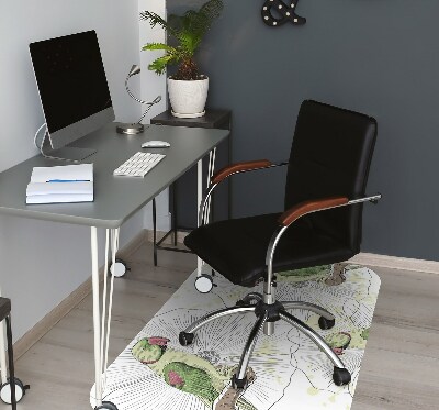 Alfombrilla para silla de escritorio Loros verdes