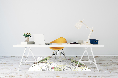 Alfombrilla para silla de escritorio Loros verdes