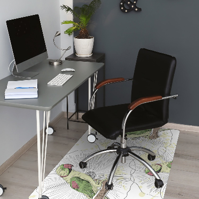 Alfombrilla para silla de escritorio Loros verdes