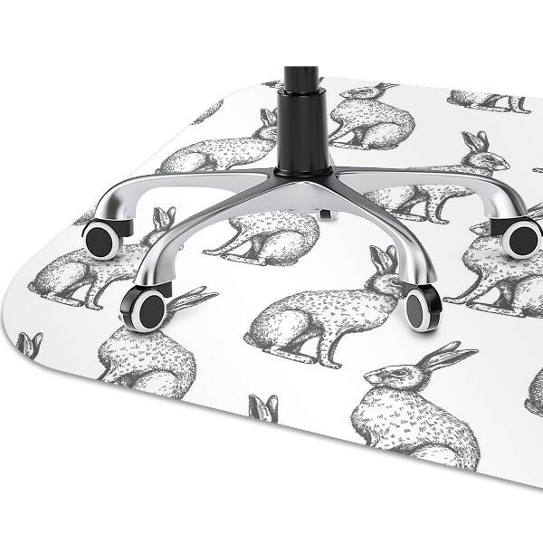 Alfombra para silla de escritorio Conejos blancos