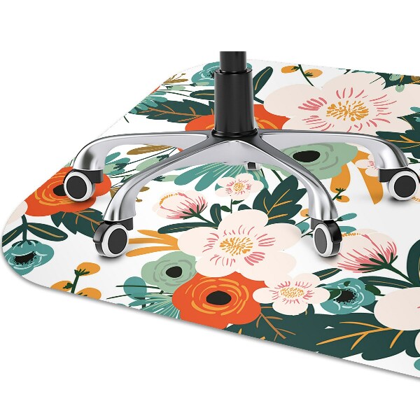 Alfombra silla ordenador Flores coloridas