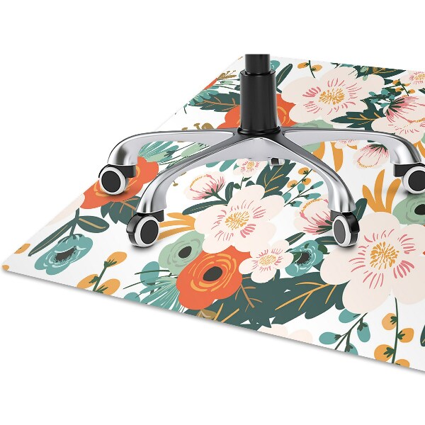 Alfombra silla ordenador Flores coloridas