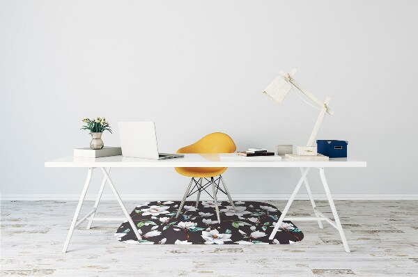 Alfombra para silla de escritorio Flores pintadas