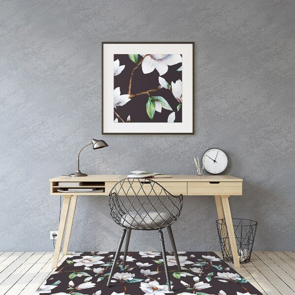 Alfombra para silla de escritorio Flores pintadas