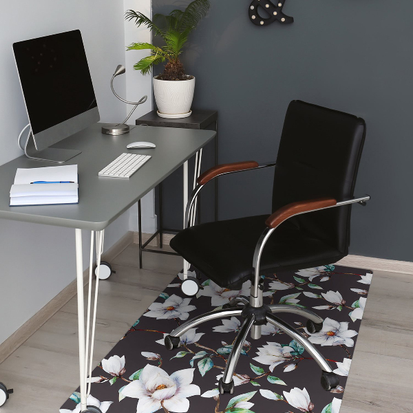 Alfombra para silla de escritorio Flores pintadas