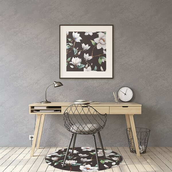 Alfombra para silla de escritorio Flores pintadas