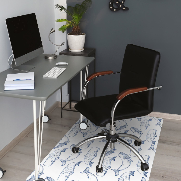 Alfombra silla ordenador Ballenas azules
