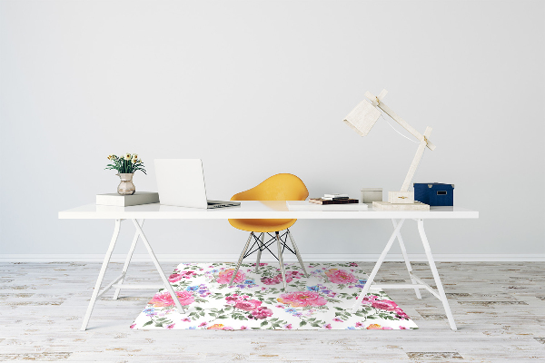 Alfombra para silla de escritorio Rosas estilo vintage