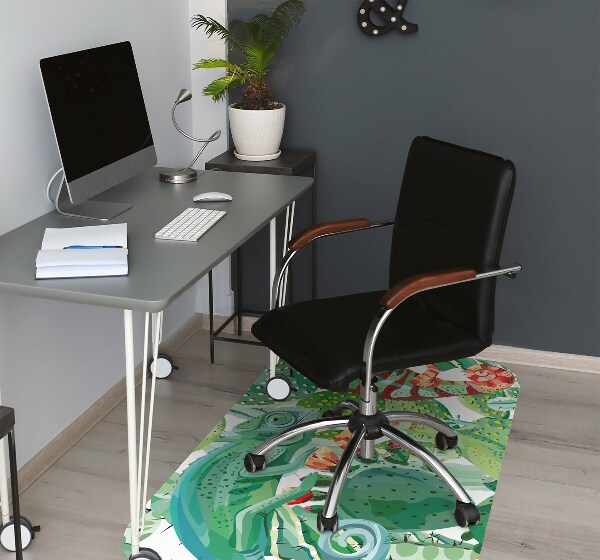 Alfombra para silla de escritorio Camaleones