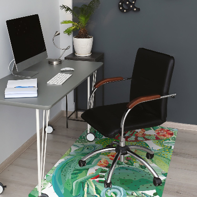Alfombra para silla de escritorio Camaleones