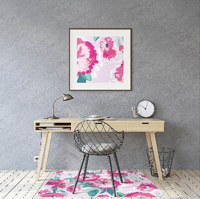 Alfombrilla para silla de escritorio Flores