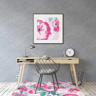 Alfombrilla para silla de escritorio Flores
